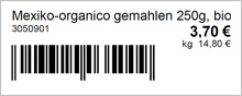 Etikett mit Barcode
